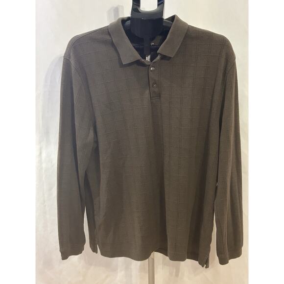 VanHeusen Gray Long Sleeve Polo size XL - Picture 1 of 3